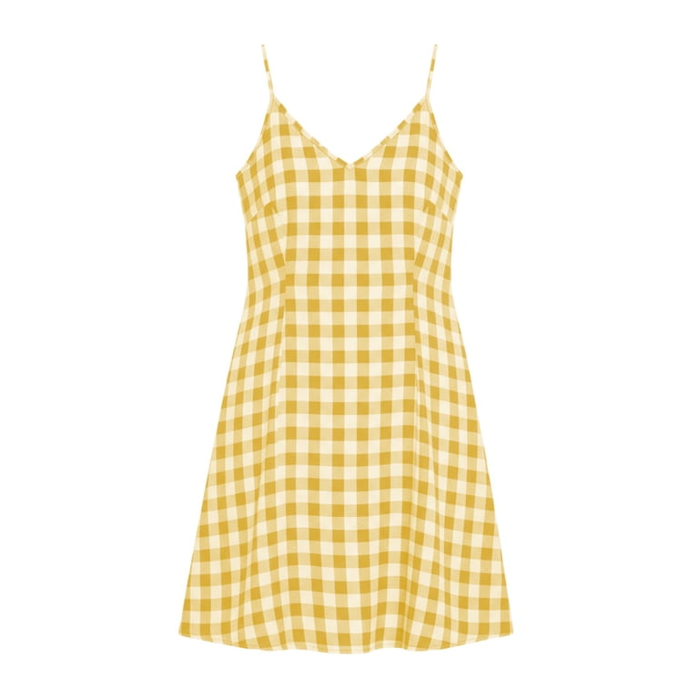 yellow gingham mini dress Mon Petit Bonbon SS23