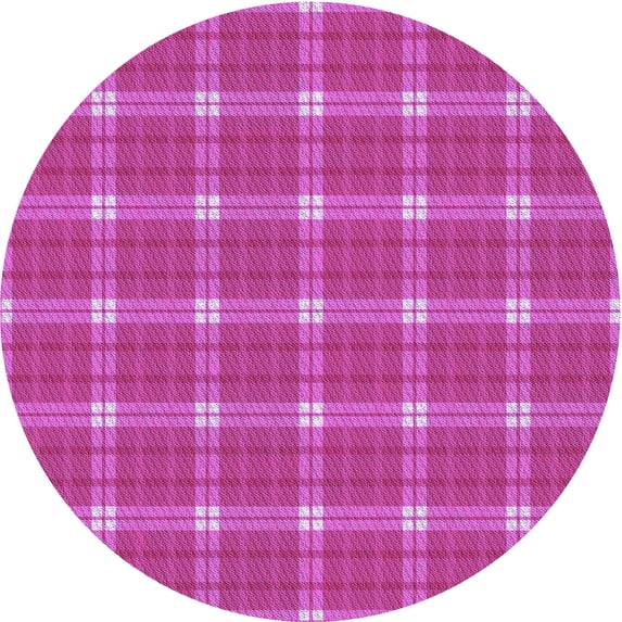 Ahgly Company Indoor Round Patterned DeepPink Area Rugs, 7' Round