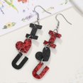 thumbnail image 5 of Pendientes Yashi con letras de lentejuelas de cuero artificial para mujer, 5 of 5