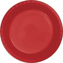Classic Red Plastic Dessert Plates, 20-Pack
