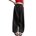 thumbnail image 2 of Huanglei Teen Children Pants Open Bottom For Girls Casual High Elastic Waisted Drawstring Loose Fit Pockets Kid Cargo Sweatpants Streetwear Girls Wide Leg Pants, 2 of 6
