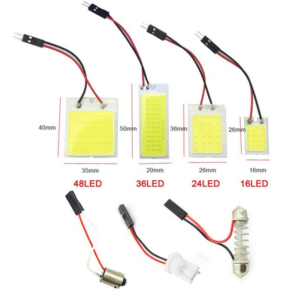 6000K White Cob Led Light Panel for Dome / Car Interior Ceiling 16/24/36/48Led 36Led