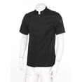 thumbnail image 2 of Yeahdor Adult Mens Short Sleeve Chef Coat Solid Color Kitchen Cook Uniform Jacket Canteen Bakery Chef Black 4XL, 2 of 7