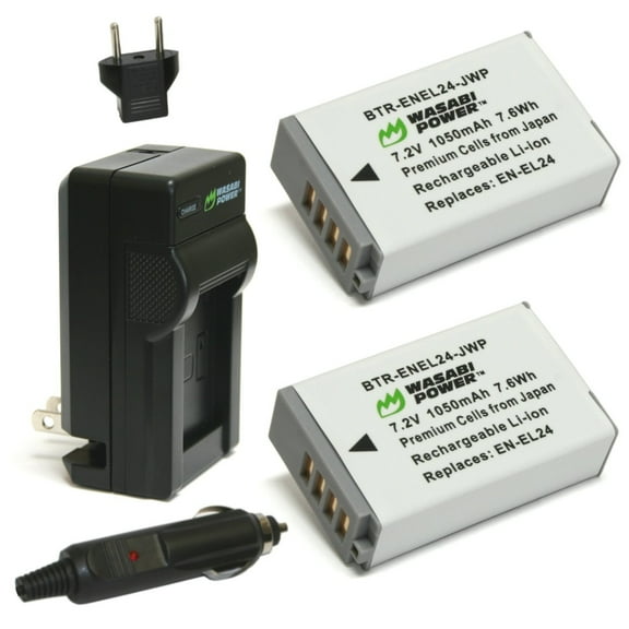 Wasabi Power Battery (2-Pack) and Charger for Nikon EN-EL24