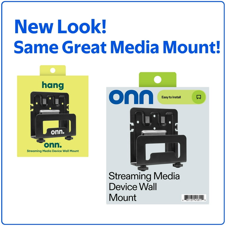 Onn+ Adjustable Wall Mount for Streaming Devices Black