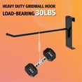 thumbnail image 3 of HUHOLE Gridwall Hooks 4 inch, 32PC Display Hooks for Grid Wall, Hooks for Grid Wall Panel, Black Powder-Coated Steel, 3 of 6