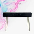 thumbnail image 4 of FUSION Sleek Geometric Bone Inlay Desk Black Ready to Ship, 4 of 4