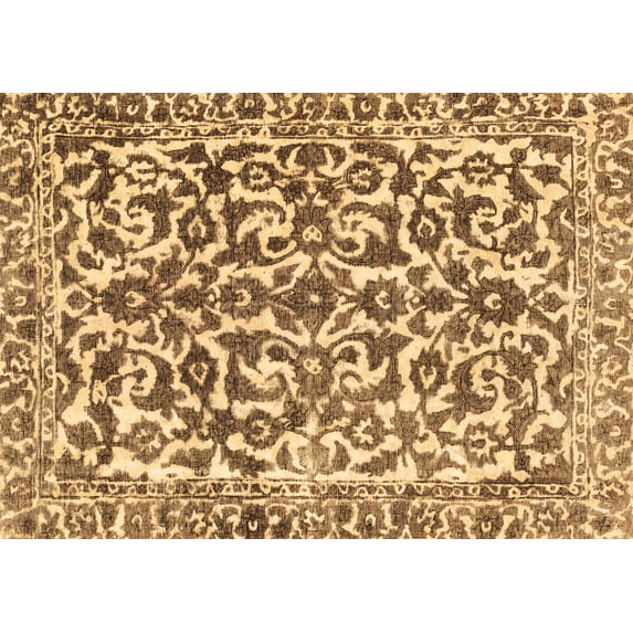 Ahgly Company Indoor Rectangle Abstract Brown Modern Area Rugs, 3' x 5'