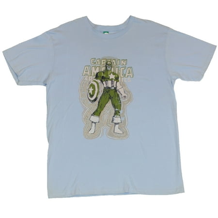 - Captain America (Marvel Comics) Mens T-Shirt - Rippling Green Sketch image