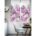 thumbnail image 4 of Spring Floral Sheer Curtains 63 Inch Length 2 Panels Set Window Treatments, Pink Onion Dandelion Flowers Botanical Rod Pocket Semi Curtains for Living Room/Bedroom/Kitchen Décor, 104"W x 63"L, 4 of 7