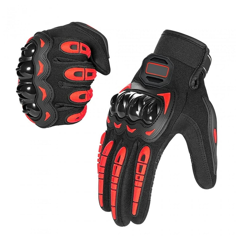 2Pieces Motorcycle Gloves Touchscreen Protection Full Finger