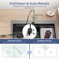 thumbnail image 5 of TVOFEK Kitchen Faucet with Pull Down Sprayer, Brushed Nickel Kitchen Sink Faucets High Arc Modern for 1 or 3 Holes with Deck Plate for RV Farmhouse Laundry, 5 of 13