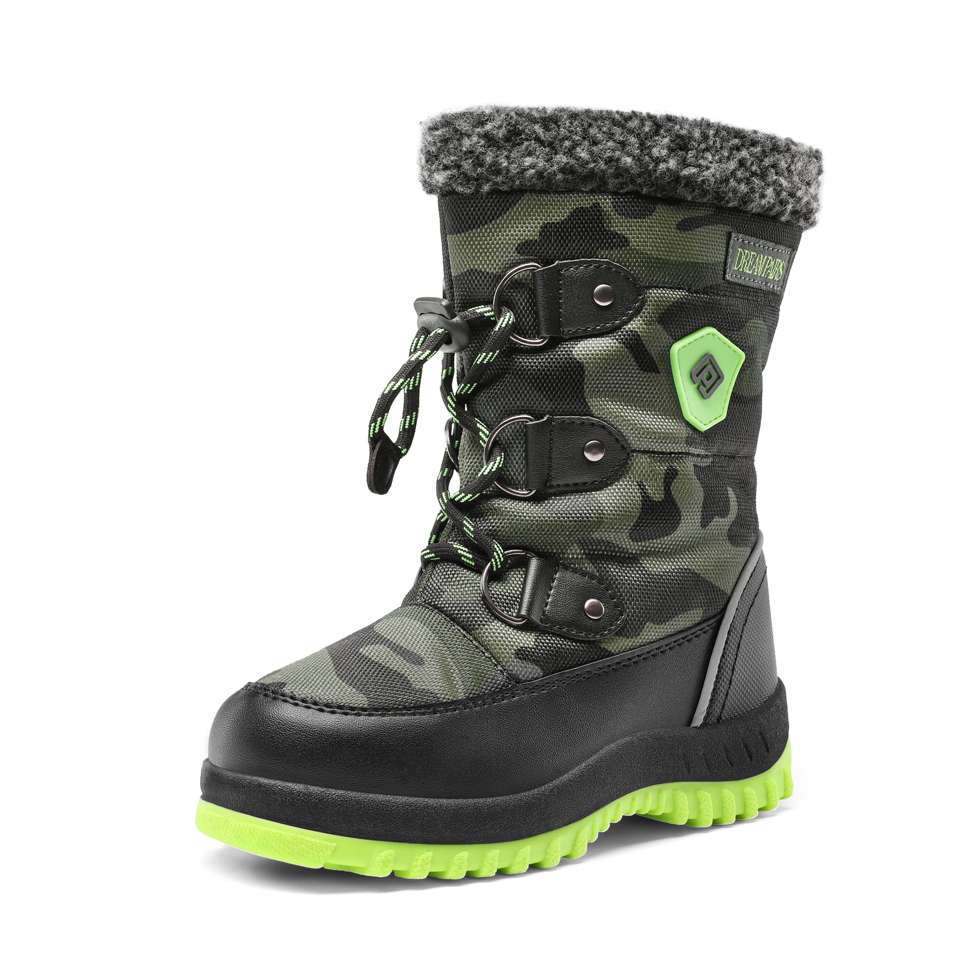 Dream Pairs Boys Girls Snow Boots Slip Resistant Faux Fur Lined Knee