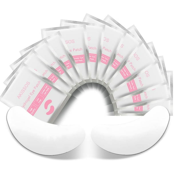 Suministros de extensión de pestañas con parche para ojos de hidrogel, Akissos, 100 unidades, suministros de extensión de pestañas, tinte para levantar debajo de las almohadillas para los ojos, parche
