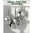 thumbnail image 3 of Cook N Home Classic 4 Quart Tri-Ply Clad Stainless Steel Saute Pan, 10.5 Inch Deep Frying Pan with Lid, Induction Skillet Pan Everyday Pan, Dishwasher & Oven Safe, 3 of 7