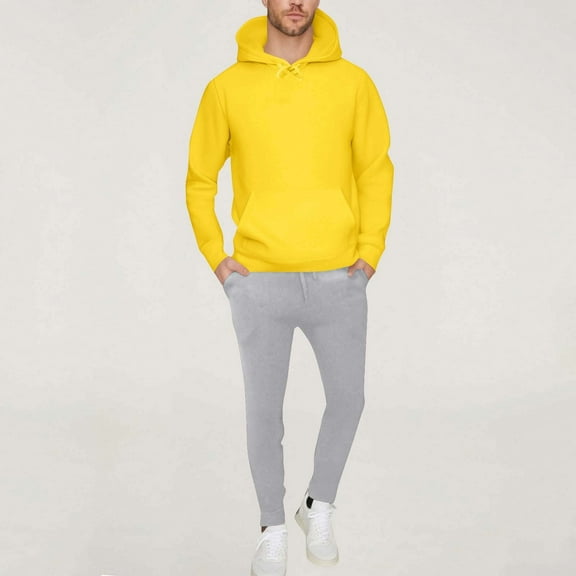 FDGIU Men's Oversized Fleece Hoodie - Long Sleeve Sweatshirt, 2025 Fall Winter Casual Wear