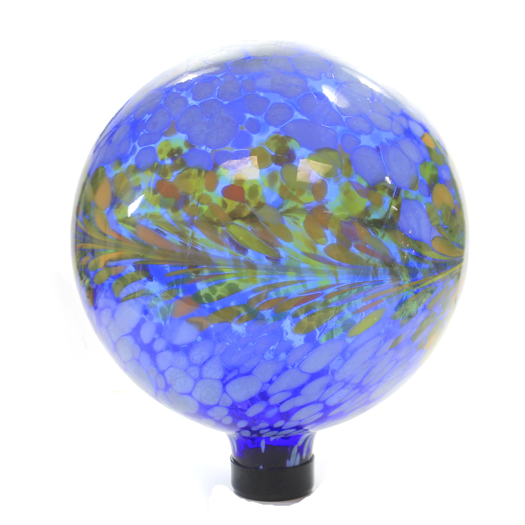 Home And Garden Blue White Peacock Burst Globe Glass Gazing Ball Yard Decor 8128