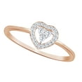 thumbnail image 2 of AFFY Round Shape White Natural Diamond Heart Ring In 10k Rose Gold (0.1 cttw) Ring Size-9, 2 of 2