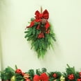 thumbnail image 5 of Artificial Christmas Teardrop Swag, Greenery Wreath with Red Berries Pinecones, Mini Holiday Decor for Indoor Outdoor Use on Front Door, Window, Cabinet, Table and Farmhouse Winter Decorations, 5 of 6