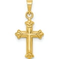 thumbnail image 1 of 14K Yellow Gold Fleur De Lis Hollow Cross Charm (23 X 11) Made In Indonesia c3637, 1 of 6