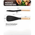 thumbnail image 6 of Cooking Spoon for Nonstick Cookwares, Great for Cooking and Serving Sturdy BPA-Free Matte Silicone, Wood Handle Spoon for Mixing, Scoop, and Scrape (2 Pack of Black, 11.4 inch), 6 of 6