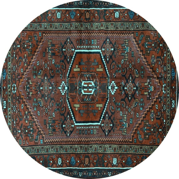 Ahgly Company Indoor Round Persian Light Blue Traditional Area Rugs, 6' Round