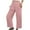 Pink, variant on Maean Loose Pants for Women Elastic High Waist Wide Leg Solid Color Trendy Pleated Trousers with Pockets