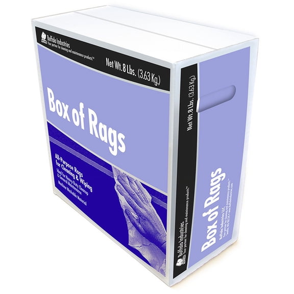 8 lb Buffalo Industries 10266 White Tee-Shirt Recycled Knit Cloth Rag