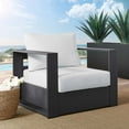 thumbnail image 2 of Lounge Chair Armchair, White, Aluminum, Metal, Fabric, Modern Contemporary, Outdoor Patio Balcony Cafe Bistro Garden Furniture Hotel Hospitality, 2 of 8