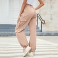 thumbnail image 4 of Women's Wide Leg Cargo Pants Baggy Smocked Waist Fashion Pants With Pockets, 4 of 5