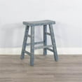 thumbnail image 2 of Sunny Designs Marina 24" Mahogany Wood Saddle Seat Stool in Ocean Blue -Set of 2, 2 of 2