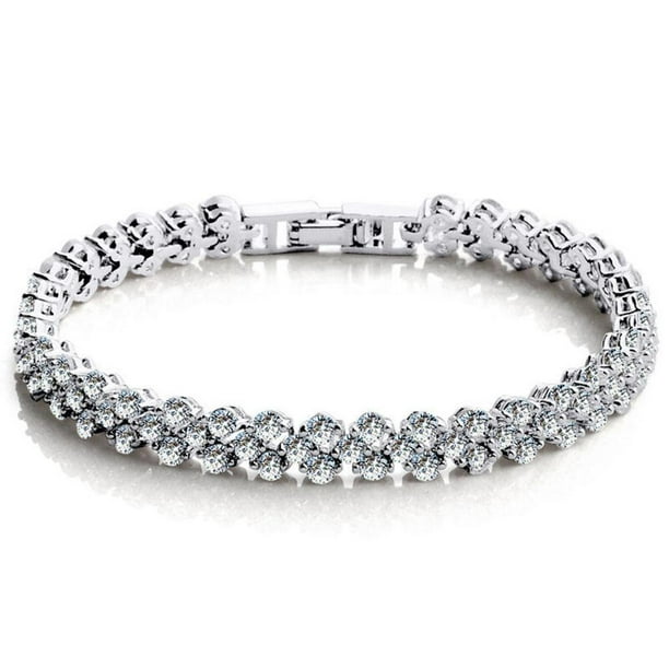 Pulsera De Moda Para Mujer, Pulsera De Diamantes De Imitación De Cristal De Estilo Romano, Pulseras De Joyería, Regalos Para Amigos De La Familia Sweethay AP007345-01