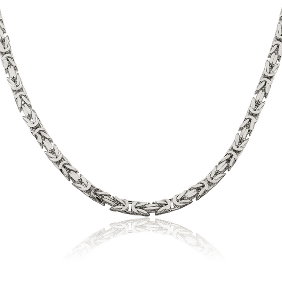 925 sterling silver 4.25mm byzantine link chain necklace