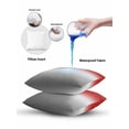 thumbnail image 6 of Outdoor Throw Pillow Set of 2, Red Gray Ombre Waterproof Pillow with Insert Included, Modern Gradient Abstract Art Decorative Accent Cushion Sofa Pillows for Patio Porch, 16 x 16 In, 6 of 8