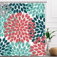 thumbnail image 3 of 4 Pcs Shower Curtain Set Tulip Cactus Pinnata Floral Shower Curtain Waterproof Fabric Shower Curtain Sets with Non-Slip Rug, Toilet Lid Cover, Bath Mat and 12 Hooks, 3 of 6