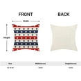 thumbnail image 6 of 4th of July Throw Pillow Cover, 18x18 Inch Set of 2 Red Blue White Stripes Stars Patriotic Decorative Outdoor Cushion Cover Memorial Independence Day Pillow Cases Linen Farmhouse for Sofa Couch Bed, 6 of 6