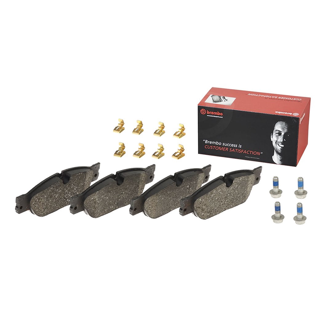 Brembo KT04193; Brake Kit; Low-Metallic Brake Pads; 320 Millimeter UV Coated Vented High Carbon Cast Iron One Piece Rotor; With Rotors/ Pads/ Pad Shims/ Mounting Hardware