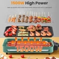 thumbnail image 2 of 1500W Electric Indoor Grill,2 in 1 Portable Smokeless Indoor Raclette Table Grill,Korean BBQ Grill for Kitchen with Grill Net & Non-Stick Cooking Removable Plate 5 Temperature Control,Dishwasher Safe, 2 of 12