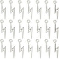 thumbnail image 5 of 1 Box 200Pcs Lightning Bolt Charms Bulk Flash Shape Charms Antique Silver Alloy Metal Thunder Tibetan Dangle Pendants for Jewelry Making Supplies Bracelet Necklace Earrings DIY Crafts, 5 of 6
