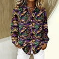 thumbnail image 5 of Womens Summer Tops Printed Shirt Women's Long Sleeve Shirt Breathable Versatile Casual Shirt, 5 of 6