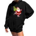 thumbnail image 1 of Sudadera estampada con capucha retro de manga larga suelta de Navidad para mujer con mangas caídas en los hombros Pompotops  gfhjh12881, 1 of 8