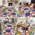 thumbnail image 6 of Independence Day Washable Area Rug 6 x 9 ft U. S. Flag Themed Graffiti Flowers Black Plaid, Soft Non Slip Rugs Stain Repellent Indoor Felt Carpet for Living Dining Room Bedroom Home Office, 6 of 9
