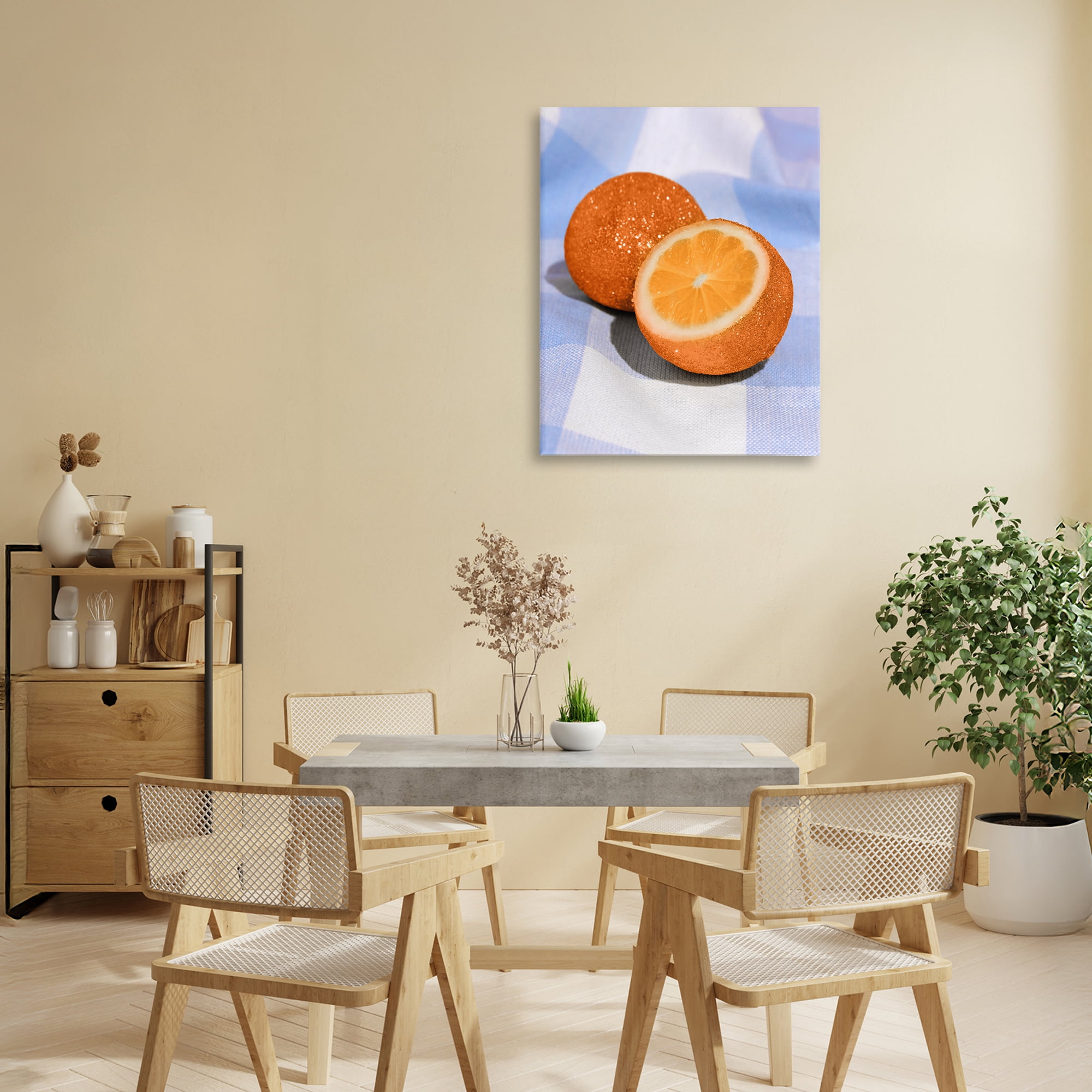 Stupell Industries Glimmer Orange on Blue Canvas Wall Art, design by LISH Creative