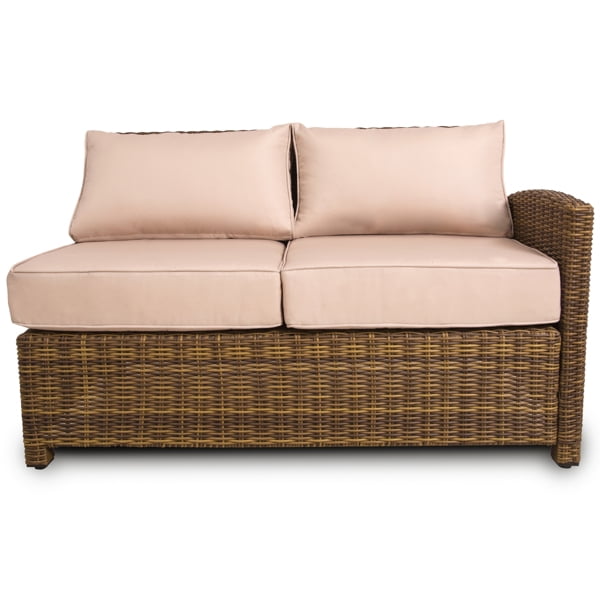Outdoor Loveseat Furniture Small Patio Couch All Weather PE Rattan Sofa