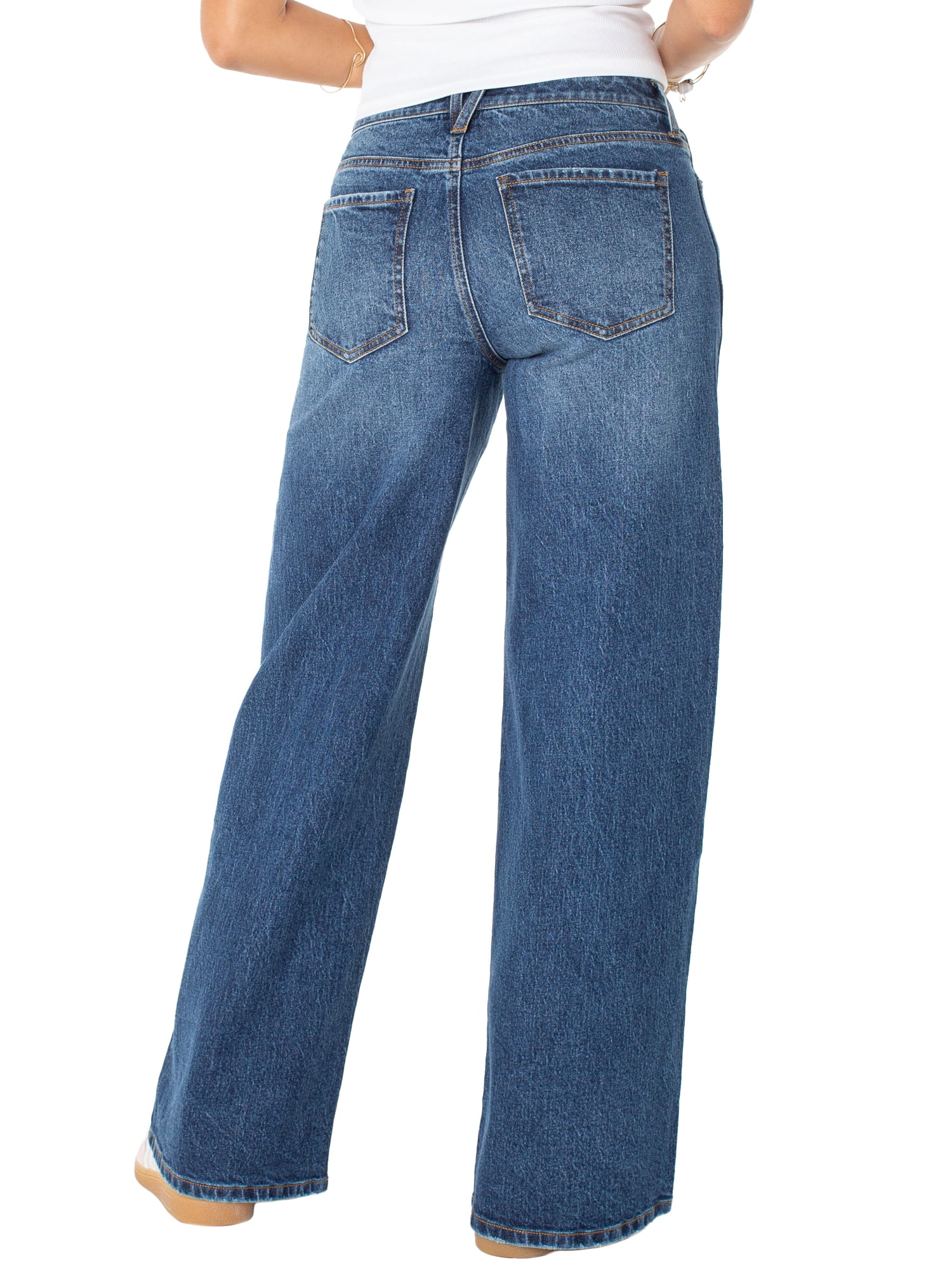 Celebrity Pink Women's and Women's Plus Baggy Wide Leg Jeans, Available in Regular, Short, Long Inseams, Sizes 1-24W