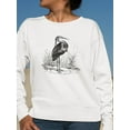 thumbnail image 2 of Grey Heron Sketch Sweatshirt Women -Image by Shutterstock, Female Small, 2 of 4