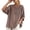 Coffee, variant on 3/4 Length Sleeve Womens Tops 2026 Trendy Casual Boho Vintage Lace V Neck Loose Plain Tshirt Womens Blouses