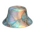 thumbnail image 3 of Daiia Pastel Abstract Fluid Art Pattern Bucket Hat - Trendy Cotton Sun Hat for Beach, Golf, Fishing - Fun Outdoor Vacation Boonie for Men and Women, 3 of 9