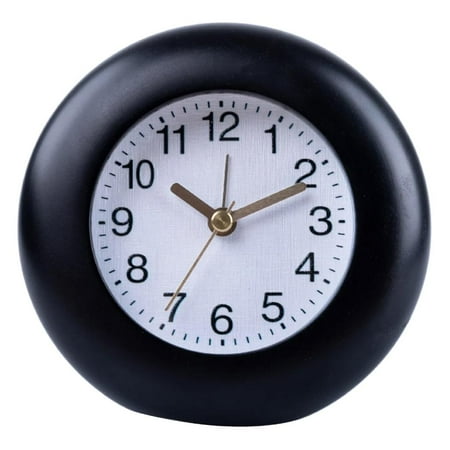 Alarm Clock Round Shape with Arabic Numerals, Noiseless Battery Operated