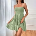 thumbnail image 2 of Ruyang Dresses for Women, Women's 2024 Summer Swing Mini Dress Casual Spaghetti Straps Sleeveless Backless Flowy A Line Sundress, 2 of 6
